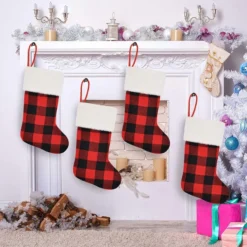 4Pcs Buffalo Plaid Christmas Stockings -Holiday Discount Store 4Pcs Buffalo Plaid Christmas Stockings 7 result 600x600 1