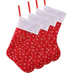 4Pcs Felt Christmas Stockings 15in