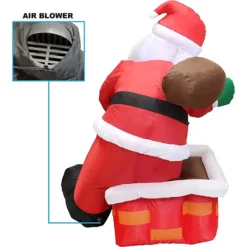 4ft Inflatable Rooftop Santa Claus Carry Gift Bag -Holiday Discount Store 4ft Inflatable Rooftop Santa Claus Carry Gift Bag 4