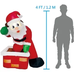 4ft Inflatable Rooftop Santa Claus Carry Gift Bag -Holiday Discount Store 4ft Inflatable Rooftop Santa Claus Carry Gift Bag 5