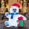 4ft LED Inflatable Polar Bear Christmas Yard Decorations