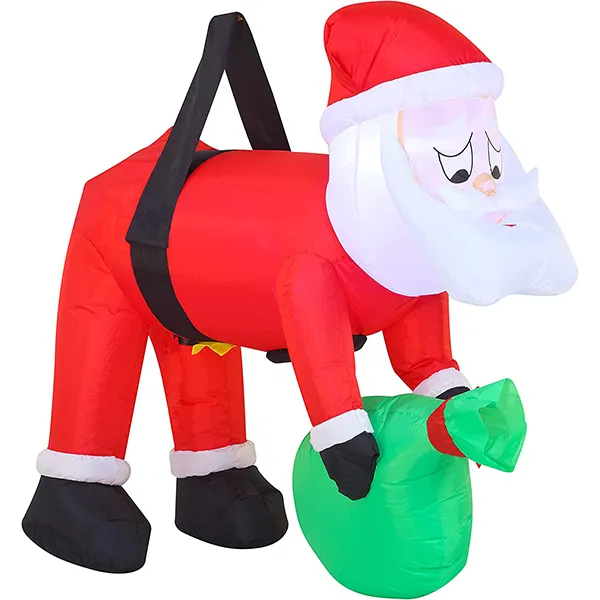 4ft Long LED Inflatable Santa Hung On A Tree 2 4ft Long LED Inflatable Santa Hung On A Tree - Image 2