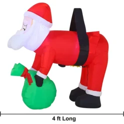 4ft Long LED Inflatable Santa Hung On A Tree 8 4ft Long LED Inflatable Santa Hung On A Tree -Holiday Discount Store 4ft Long LED Inflatable Santa Hung on a Tree 2 1