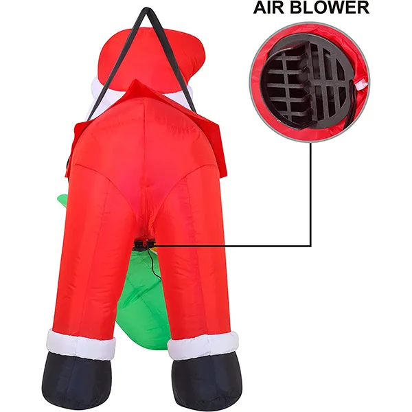4ft Long LED Inflatable Santa Hung On A Tree 4 4ft Long LED Inflatable Santa Hung On A Tree - Image 4