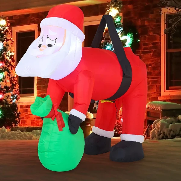 4ft Long LED Inflatable Santa Hung On A Tree 6 4ft Long LED Inflatable Santa Hung On A Tree - Image 6