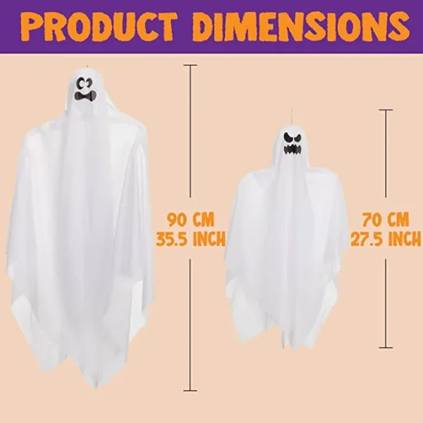 4pcs Hanging Ghost Decoration (2) 35.5in And (2) 27.5in 6 4pcs Hanging Ghost Decoration (2) 35.5in And (2) 27.5in - Image 6