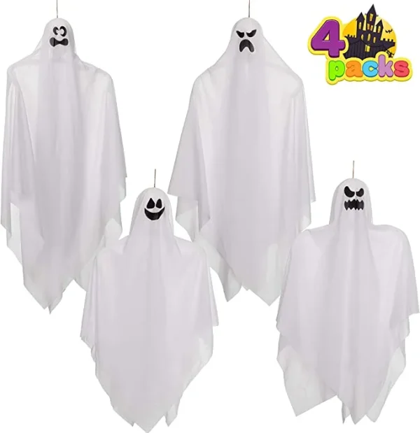 4pcs Hanging Ghost Decoration (2) 35.5in And (2) 27.5in 2 4pcs Hanging Ghost Decoration (2) 35.5in And (2) 27.5in - Image 2