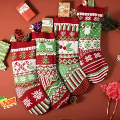 4pcs Large Knit Christmas Stockings Decoration 18in -Holiday Discount Store 4pcs Large Knit Christmas Stockings Decoration 18in 6 600x600 1