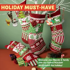 4pcs Large Knit Christmas Stockings Decoration 18in -Holiday Discount Store 4pcs Large Knit Christmas Stockings Decoration 18in 7 600x600 1