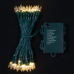 50 LED Clear White Led Christmas Lights -Holiday Discount Store 50 Clear LED Green Wire String Lights 3 result 1 600x600 1