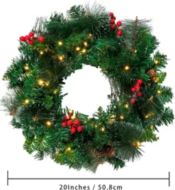 50 LED Artificial Christmas Pre Lit Wreaths 20in -Holiday Discount Store 50 LED Artificial Christmas Pre lit Wreaths 20in 4 600x651 1