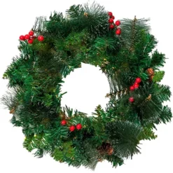 50 LED Artificial Christmas Pre Lit Wreaths 20in -Holiday Discount Store 50 LED Artificial Christmas Pre lit Wreaths 20in 5 600x600 1