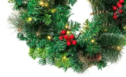 50 LED Artificial Christmas Pre Lit Wreaths 20in -Holiday Discount Store 50 LED Artificial Christmas Pre lit Wreaths 20in 6 600x366 1