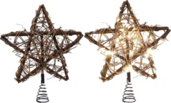 50 LED Rattan Star Christmas Tree Topper -Holiday Discount Store 50 LED Rattan Star Tree Topper 6 result 600x362 1
