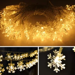 50 LED Warm White Snowflake String Fairy Lights 17.06ft -Holiday Discount Store 50 LED Snowflake String Fairy Lights 3 result 600x600 1