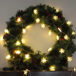 50 LED Warm White Snowflake String Fairy Lights 17.06ft -Holiday Discount Store 50 LED Snowflake String Fairy Lights 6 result 600x600 1