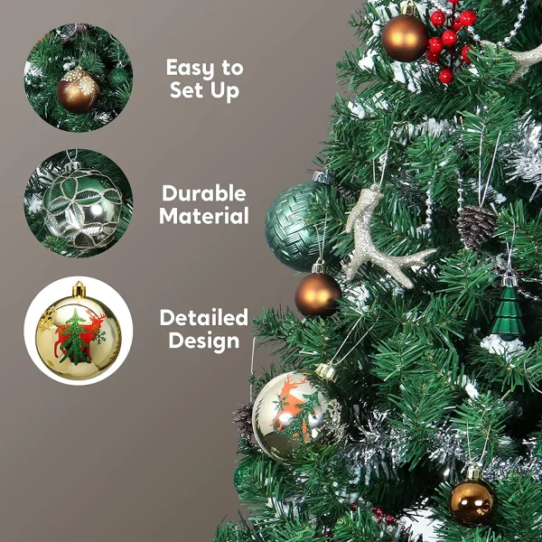 56pcs Green And Gold Assorted Christmas Ornament Sets 4 56pcs Green And Gold Assorted Christmas Ornament Sets - Image 4