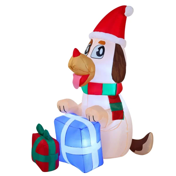 5ft Tall LED Puppy Inflatable With Gifts Decoration 2 5ft Tall LED Puppy Inflatable With Gifts Decoration - Image 2