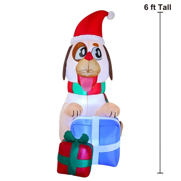 5ft Tall LED Puppy Inflatable With Gifts Decoration 3 5ft Tall LED Puppy Inflatable With Gifts Decoration - Image 3