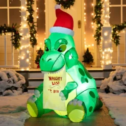 5ft Inflatable Sitting Dinosaur Christmas Decoration 9 5ft Inflatable Sitting Dinosaur Christmas Decoration -Holiday Discount Store 5ft Inflatable Sitting Dinosaur Christmas Decoration 2 600x600 1
