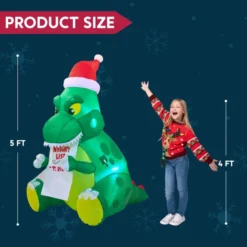 5ft Inflatable Sitting Dinosaur Christmas Decoration 10 5ft Inflatable Sitting Dinosaur Christmas Decoration -Holiday Discount Store 5ft Inflatable Sitting Dinosaur Christmas Decoration 3 600x600 1