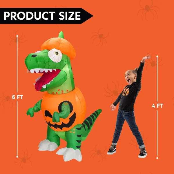 6ft Inflatable Dinosaur Halloween Decoration 5 6ft Inflatable Dinosaur Halloween Decoration - Image 5