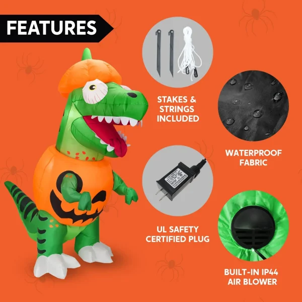 6ft Inflatable Dinosaur Halloween Decoration 6 6ft Inflatable Dinosaur Halloween Decoration - Image 6