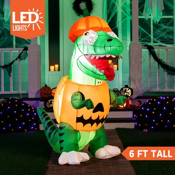 6ft Inflatable Dinosaur Halloween Decoration 2 6ft Inflatable Dinosaur Halloween Decoration - Image 2
