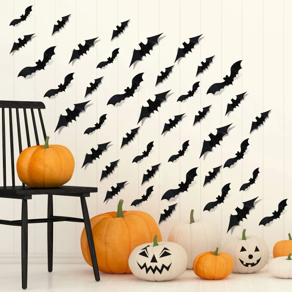 60pcs Halloween Bat Wall Decorations 5 60pcs Halloween Bat Wall Decorations - Image 5