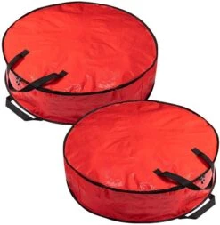 2pcs Red Christmas Wreath Storage Bags 36in