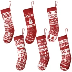6pcs Christmas Knit Stocking Decoration -Holiday Discount Store 6Pcs Christmas Stockings Knit Decorations 4 result 1 600x600 1