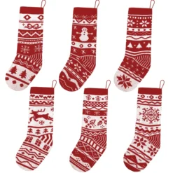 6pcs Christmas Knit Stocking Decoration -Holiday Discount Store 6Pcs Christmas Stockings Knit Decorations 7 result 1 600x600 1