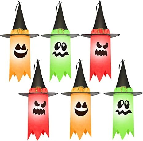 6pcs Light Up Hanging Halloween Ghost Decorations 24in 1 6pcs Light Up Hanging Halloween Ghost Decorations 24in