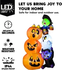 6ft LED Halloween Pumpkins With Stacked Characters -Holiday Discount Store 6ft Halloween Inflatable Stacked Characters 3 result 600x677 1