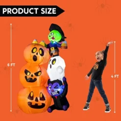 6ft LED Halloween Pumpkins With Stacked Characters -Holiday Discount Store 6ft Halloween Inflatable Stacked Characters 5 result 600x600 1