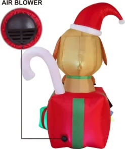 6ft Inflatable LED Christmas Puppy In A Gift -Holiday Discount Store 6ft Inflatable LED Christmas Puppy in a Gift 4 result 600x715 1