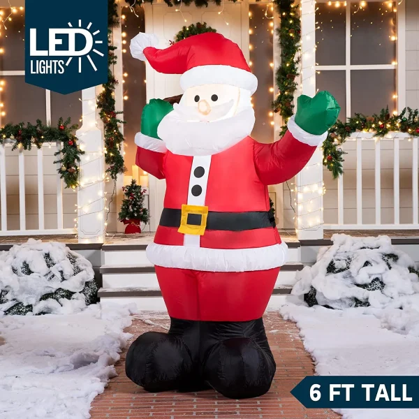 6ft Inflatable LED Santa Carry Gift Bag 2 6ft Inflatable LED Santa Carry Gift Bag - Image 2