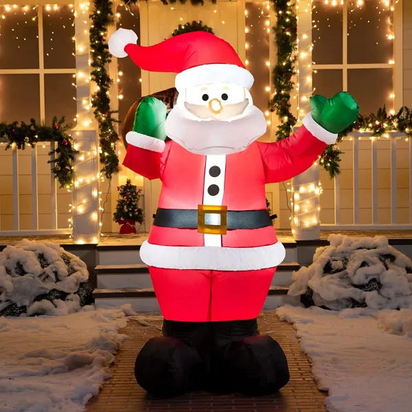 6ft Inflatable LED Santa Carry Gift Bag 1 6ft Inflatable LED Santa Carry Gift Bag