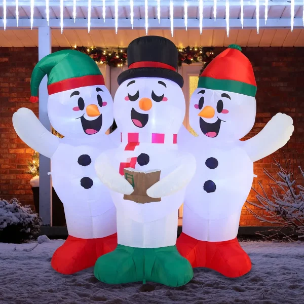 6ft Inflatable LED Three Snowman Christmas Caroling 1 6ft Inflatable LED Three Snowman Christmas Caroling