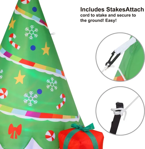 6ft Inflatable Rainbow Ribbon Christmas Tree Decoration 4 6ft Inflatable Rainbow Ribbon Christmas Tree Decoration - Image 4