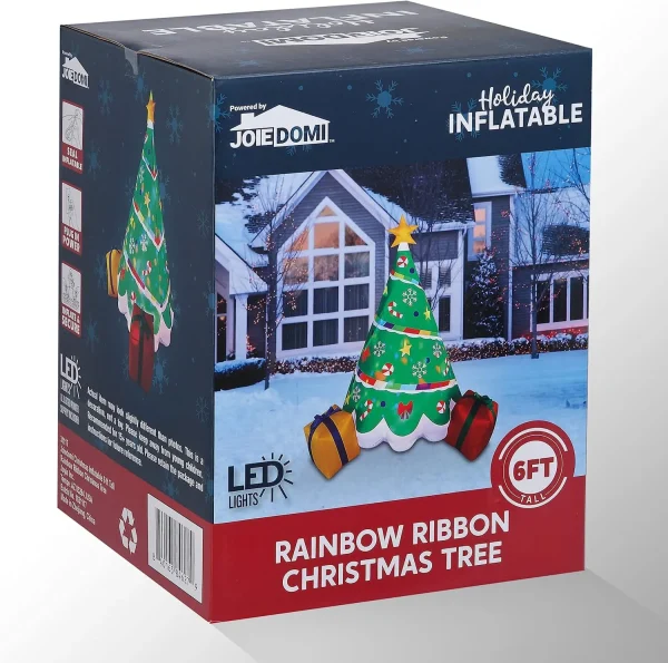 6ft Inflatable Rainbow Ribbon Christmas Tree Decoration 6 6ft Inflatable Rainbow Ribbon Christmas Tree Decoration - Image 6
