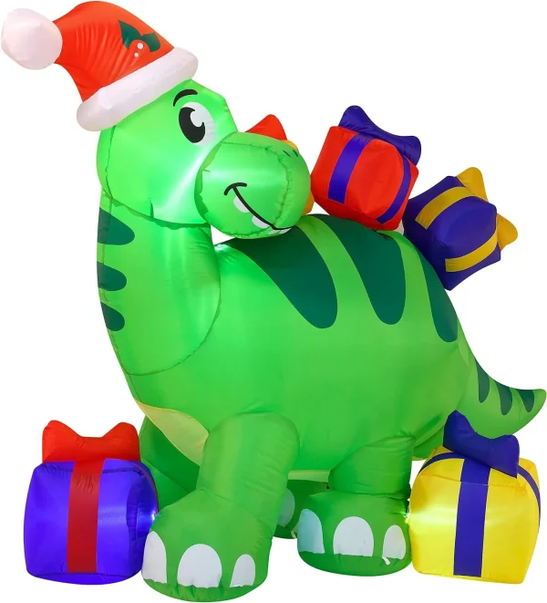 6ft Tall LED Christmas Inflatable Dinosaur 4 6ft Tall LED Christmas Inflatable Dinosaur - Image 4