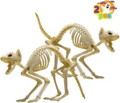 2pcs Halloween Cat Skeleton With Tail