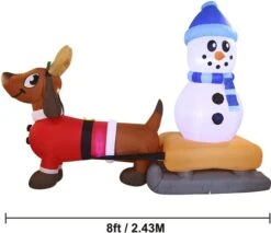 8ft Long Christmas Inflatable Weiner Dog Yard Decor -Holiday Discount Store 71gP1nAzUzL. AC SL1500 1 600x517 1