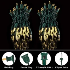 300 LED Warm White Led String Lights 26.25ft 10 300 LED Warm White Led String Lights 26.25ft -Holiday Discount Store 78.75 FT 300 Count Christmas Warm White Green Wire Holiday String Lights 4 result 600x600 1