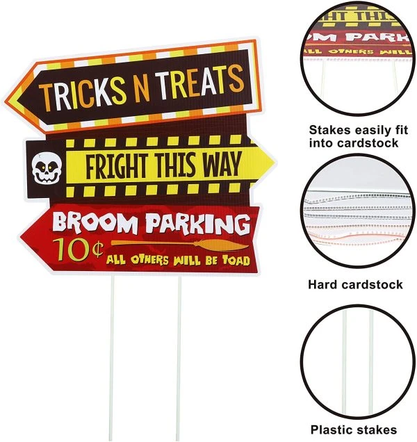 9pcs Halloween Outdoor Corrugate Yard Stake Signs 6 9pcs Halloween Outdoor Corrugate Yard Stake Signs - Image 6