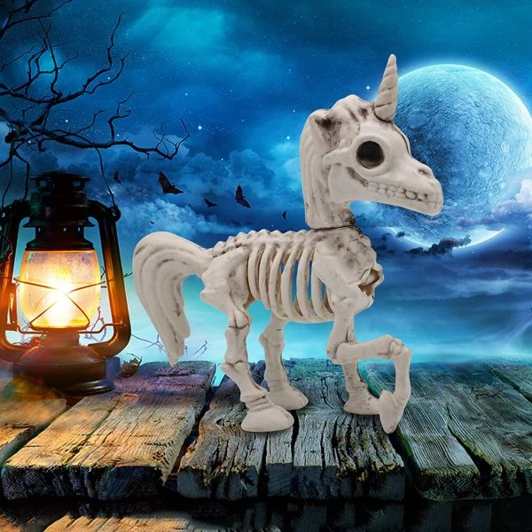 2pcs Posable Plastic Unicorn Skeleton Decoration 7in 1 2pcs Posable Plastic Unicorn Skeleton Decoration 7in