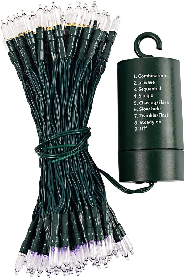 100 Orange & Purple LED Green Wire String Lights(8 Modes, 6 Hr Timer) 5 100 Orange & Purple LED Green Wire String Lights(8 Modes, 6 Hr Timer) - Image 5