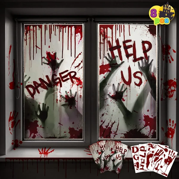 8Pcs Zombie Hand Window Covers 4 Pcs With Window Stickers 2 8Pcs Zombie Hand Window Covers 4 Pcs With Window Stickers - Image 2