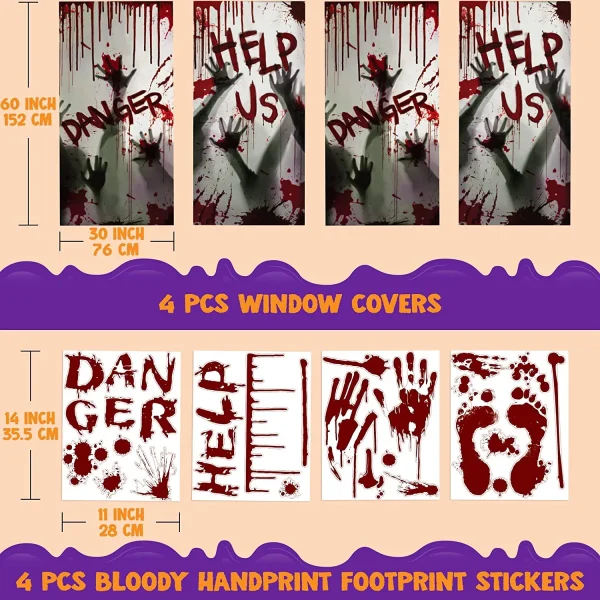 8Pcs Zombie Hand Window Covers 4 Pcs With Window Stickers 6 8Pcs Zombie Hand Window Covers 4 Pcs With Window Stickers - Image 6